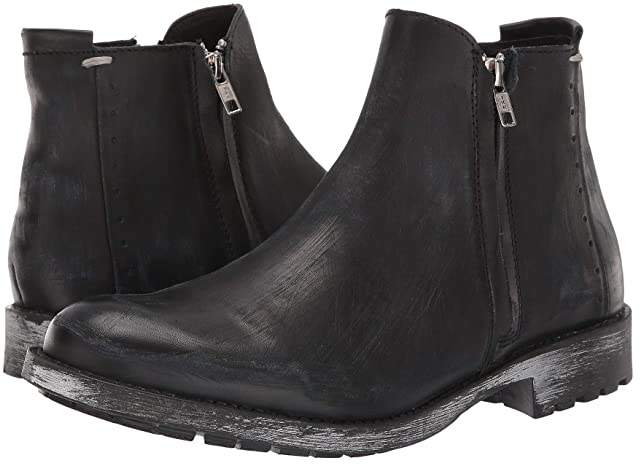 mens black leather pull on boots