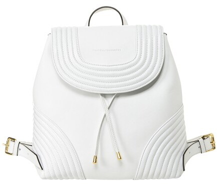 white leather backpacks