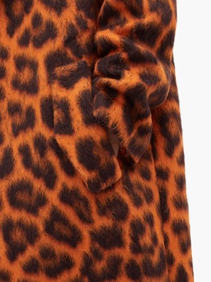 Rochas Oversized Leopard-print Alpaca-blend Coat - Orange Multi