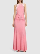 Thumbnail for your product : RABANNE Embellished Velvet Draped Long Dress