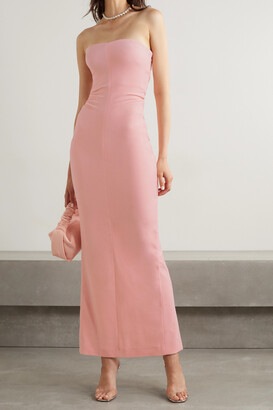 Alexander Wang Strapless Cotton-blend Velour Maxi Dress - Pink