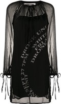 Thumbnail for your product : McQ Swallow Tie-Neck Crinkle Chiffon Shift Dress