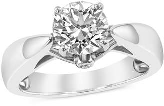 Zales Previously Owned - 1 CT. T.W. Certified Diamond Solitaire Engagement Ring in 14K White Gold (J/I1) - Size 4