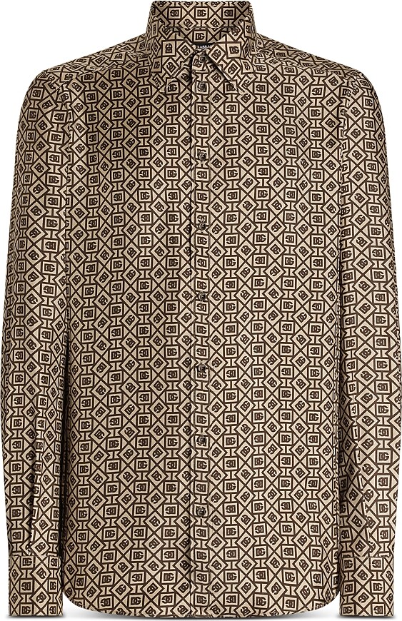 Dolce & Gabbana Long Sleeve Printed Silk Shirt