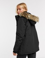 Thumbnail for your product : New Look faux fur hooded parka in black