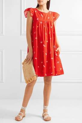 Hatch Lula Ruffle-Trimmed Printed Cotton-Voile Dress