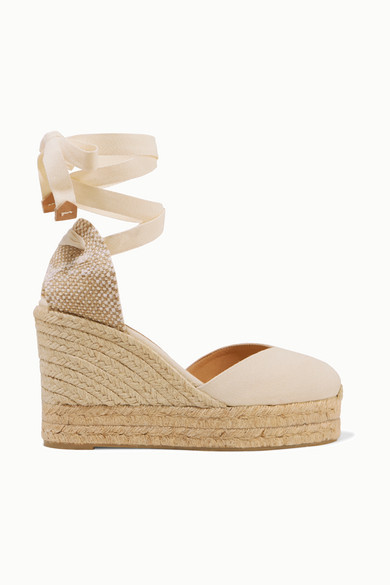 Castañer - + Net Sustain Chiara 80 Canvas Wedge Espadrilles - Ivory