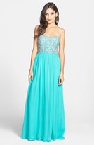 Thumbnail for your product : Sean Collection Embellished Strapless Silk Gown