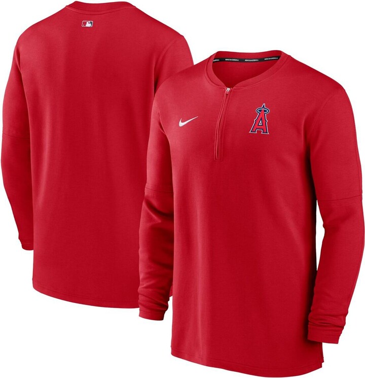 Nike Men's Red Los Angeles Angels Authentic Collection Game Time Performance Quarter-Zip Top