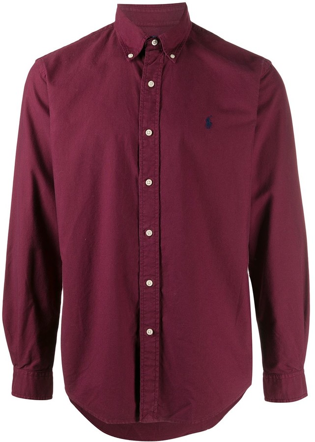 burgundy polo dress shirt
