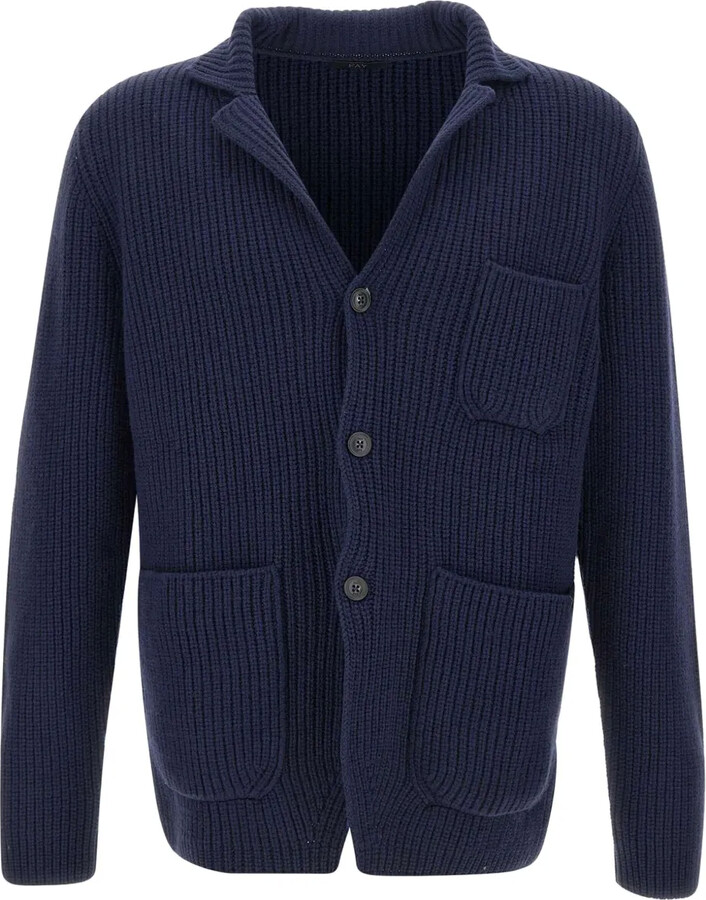 Fay Patch-Pocket Wool Cardigan