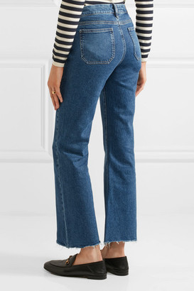 MiH Jeans Lou Cropped Mid-rise Flared Jeans - Mid denim