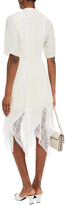 Thumbnail for your product : See by Chloe Lace-paneled cutout crepe de chine midi dress