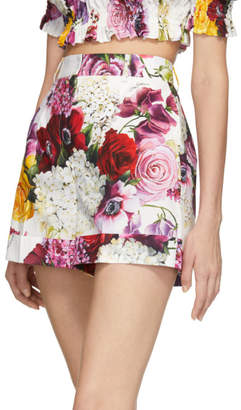 Dolce & Gabbana Multicolor Poplin Ortensia Shorts