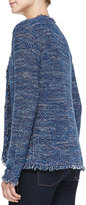 Thumbnail for your product : Neiman Marcus Hook-Front Fringed Tweed Jacket