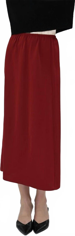 Another Love Liya Satin Skirt In Red Rose