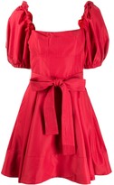 Thumbnail for your product : Self-Portrait Puff-Sleeved Tie-Waist Dress