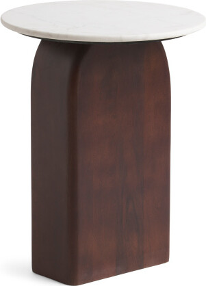 TJMAXX 18In Marble Wood Modern Side Table - ShopStyle