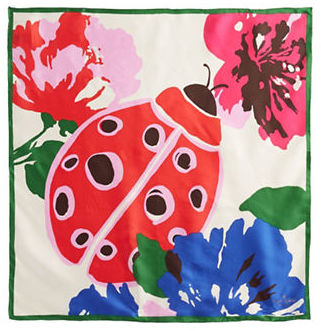 Kate Spade Spring Bloom Ladybug Silk Square