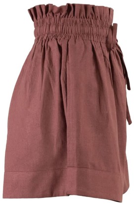 Nary Kep Linen Lounge Short In Rose Pink