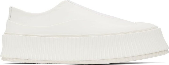 Jil Sander White Slip-On Platform Sneakers