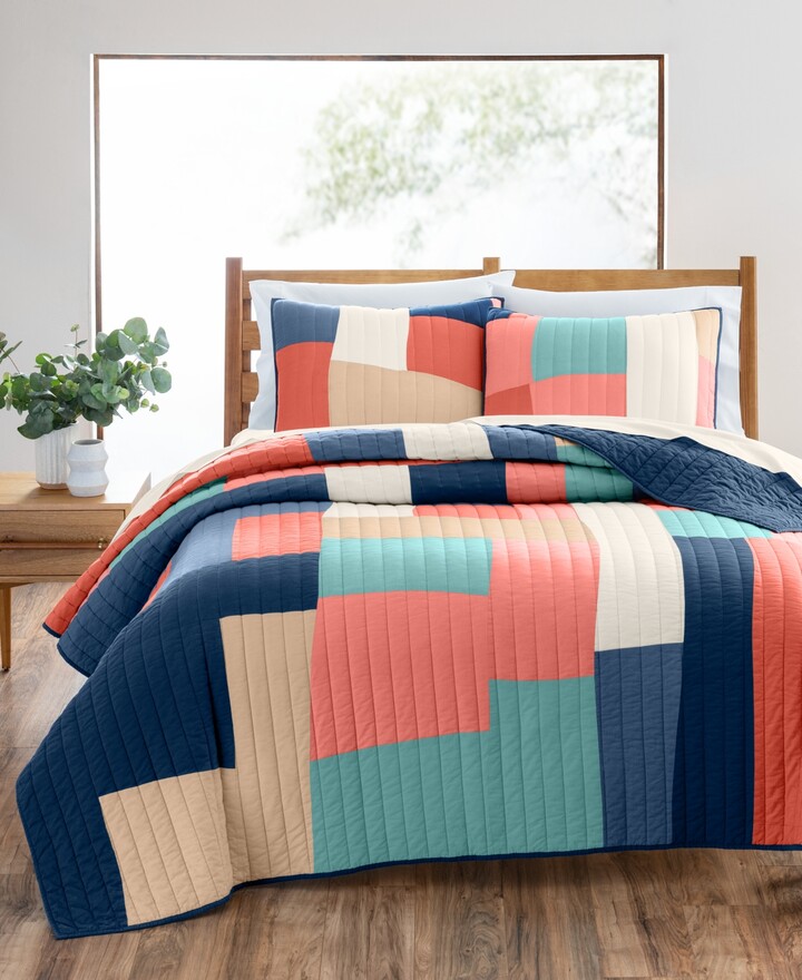 Gee's Bend Loretta Pettway 7 Patchwork Quilt, King, Created for Macy's