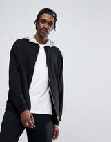 Thumbnail for your product : ASOS Design Oversized Jersey Bomber Jacket With Contrast Hood