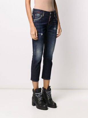 DSQUARED2 Patch Detail Cropped Jeans