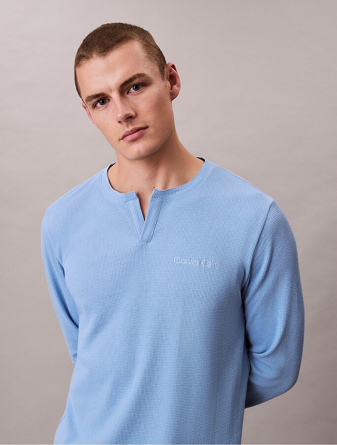 Calvin Klein Men's Waffle Knit Henley Sleep Tee