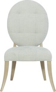 Bernhardt Savoy Place Tufted Upholstered King Louis Back Side Chair in Gray