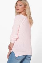 Thumbnail for your product : boohoo Karina Lace Up Detail Jumper