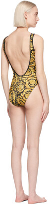 Versace Underwear Black & Yellow Barocco One-Piece Swimsuit
