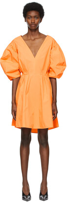 MSGM Orange Ballooned Sleeve Dress