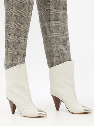Isabel Marant Lapee Metallic-toecap Leather Ankle Boots - White