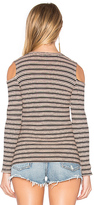 Thumbnail for your product : Monrow Stripe Cut Out Top