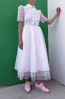 Thumbnail for your product : Halogen x Atlantic-Pacific Sheer Floral Bow Midi Dress