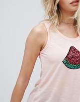 Thumbnail for your product : Brave Soul Singlet With Sequin Watermelon Badge