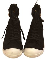 black leather trainer boots