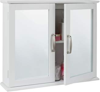 Argos Home New Tongue and Groove Mirrored Wall Cabinet-White