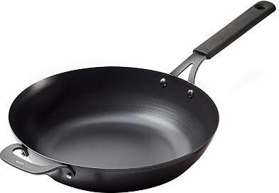 OXO Black Steel 12" Wok with Helper Handle & Silicone Sleeve