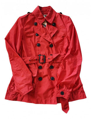 Burberry Red Polyester Trench coats - ShopStyle