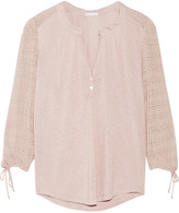 Thumbnail for your product : Eberjey Rosette stretch-knit and jersey pajama top