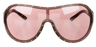 Valentino Embellished Shield Sunglasses