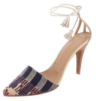 Ulla Johnson Embroidered Pointed-Toe Pumps