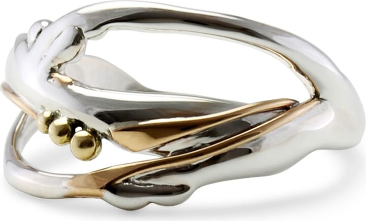 Isla Silver Gold / Silver Around The Riverbend Sterling Silver Ring With Gold Details