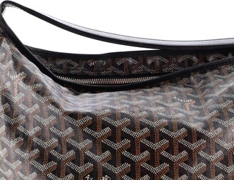 Goyard, Bags, Goyard New Boheme Hobo Bag Style Black Coated Canvas Tan  Leather Trim
