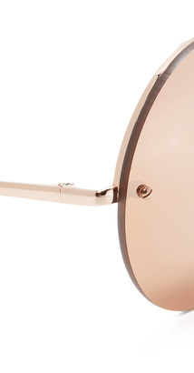 Linda Farrow Luxe Round Rose Gold Plated Sunglasses