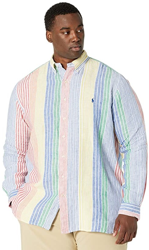 Polo Ralph Lauren Big & Tall Big Tall Classic Fit Striped Linen Shirt -  ShopStyle