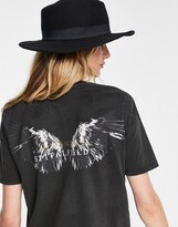 Thumbnail for your product : AllSaints x ASOS Exclusive wing T-shirt dress in black