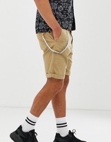 Thumbnail for your product : Bershka slim cargo shorts in tan